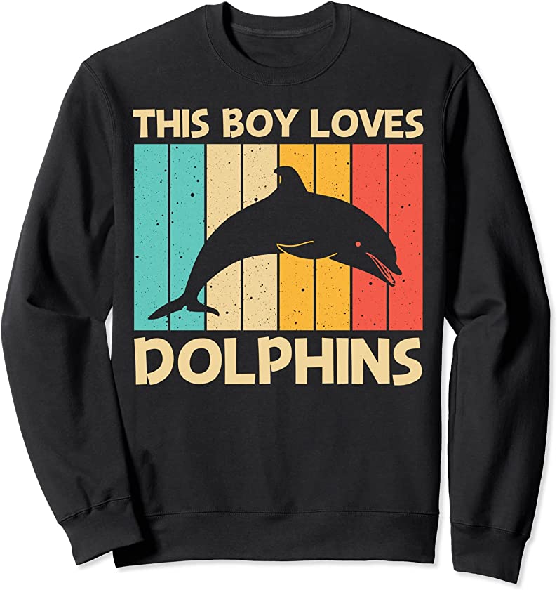 Cool Dolphin For Boys Kids Dolphins Beluga Whale Sea Animal Sweatshirt