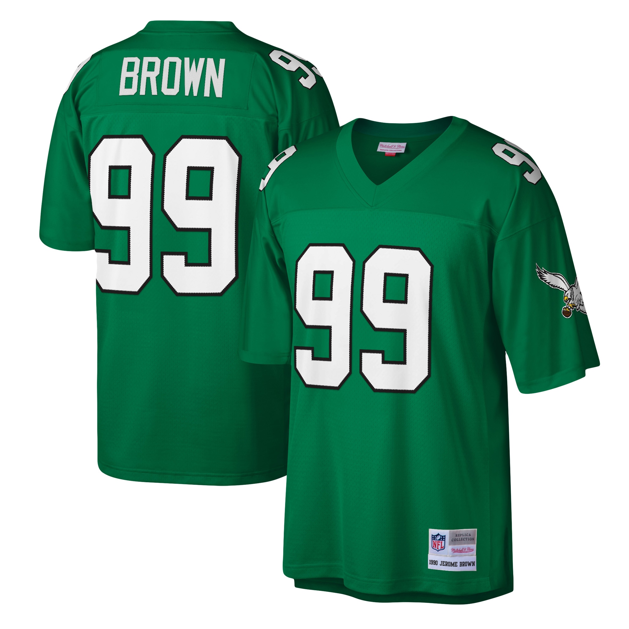 Jerome Brown Philadelphia Eagles Mitchell & Ness Legacy Replica Jersey – Kelly Green