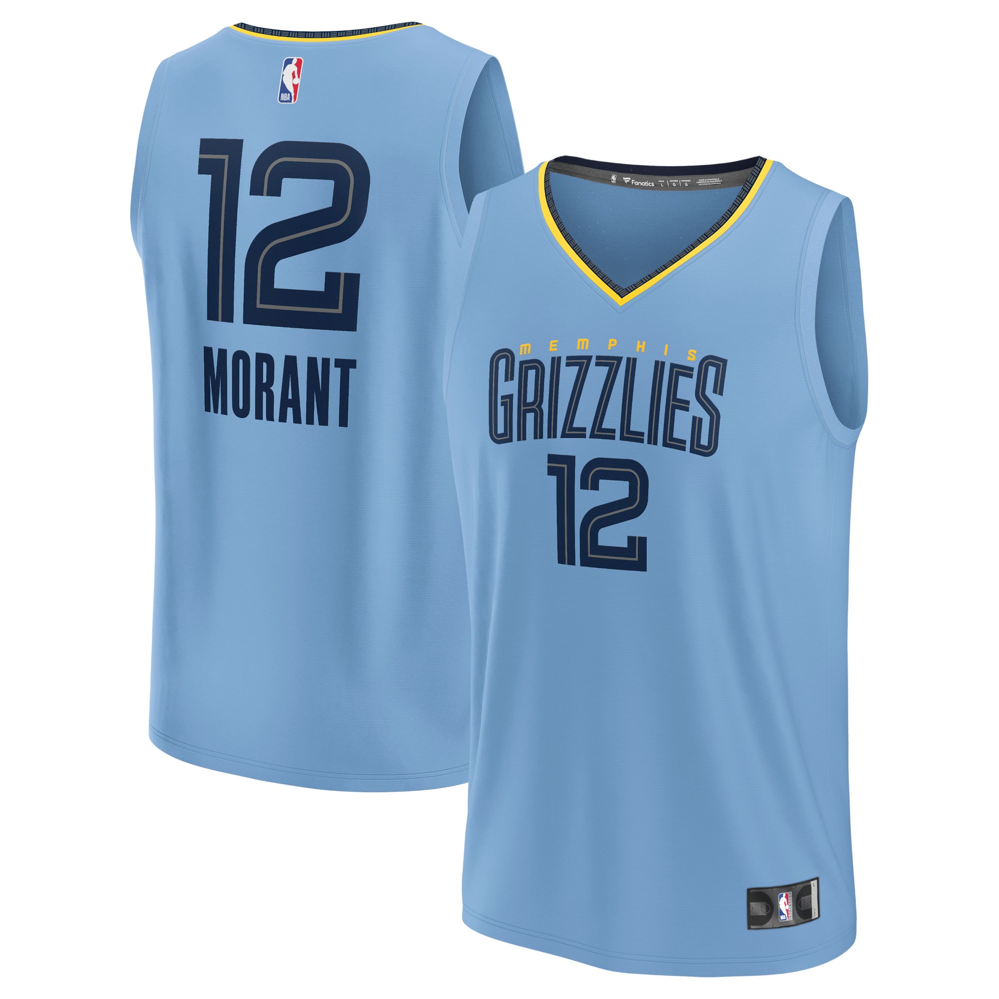 Ja Morant Memphis Grizzlies Fast Break Player Jersey – Statement Edition – Light Blue