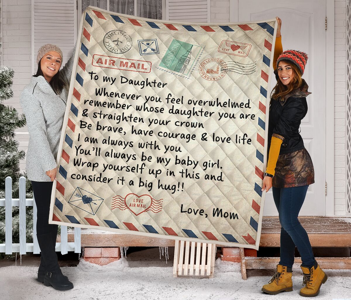 ViticStore™ 3D All Over Printed Letter Quilt Blanket – Soft Cotton Kingsize Quilt, sweet message, best gift idea