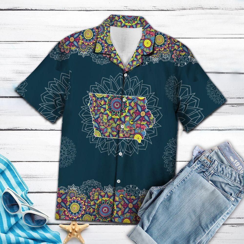 Iowa Mandala Aloha Hawaii Shirt Colorful Short Sleeve Summer Beach Casual For Men And Women Ha9021