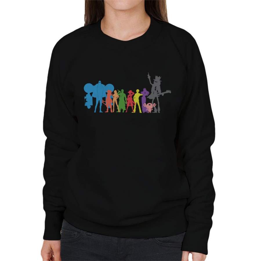 One Piece Character Line Up Silhouette Women’s Sweatshirt