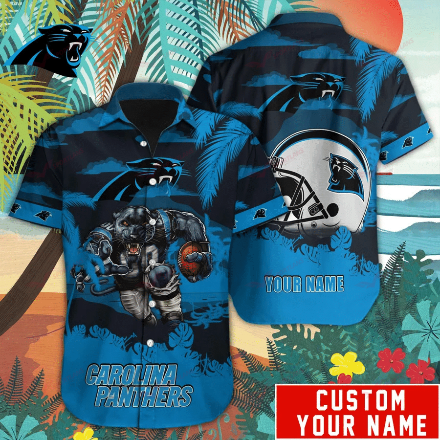 Carolina Panthers Hawaiian Shirt Mascot Customize Your Name