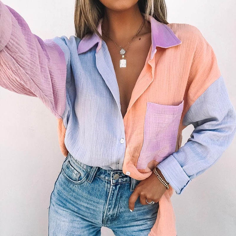Patchwork Shirt Women I Button Up Shirt I Vintage Shirt I Boho Shirt I Hippie Shirt By Blueshirtfarm Fashion