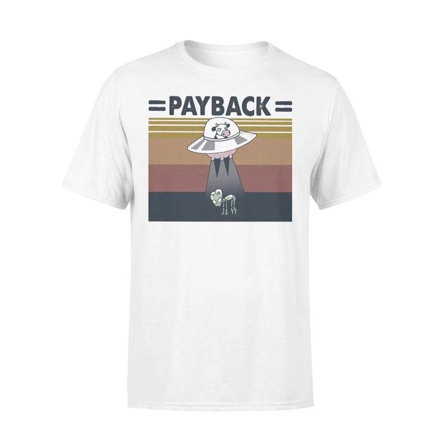Alien Ufo Cow Payback Vintage Retro T-shirt