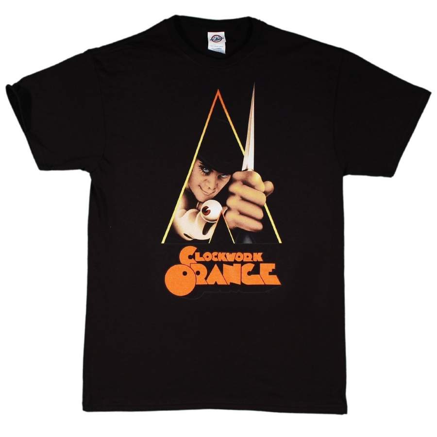 Clockwork Orange Men’S Movie Poster T-Shirt Black Short Sleeve Funny T-Shirt