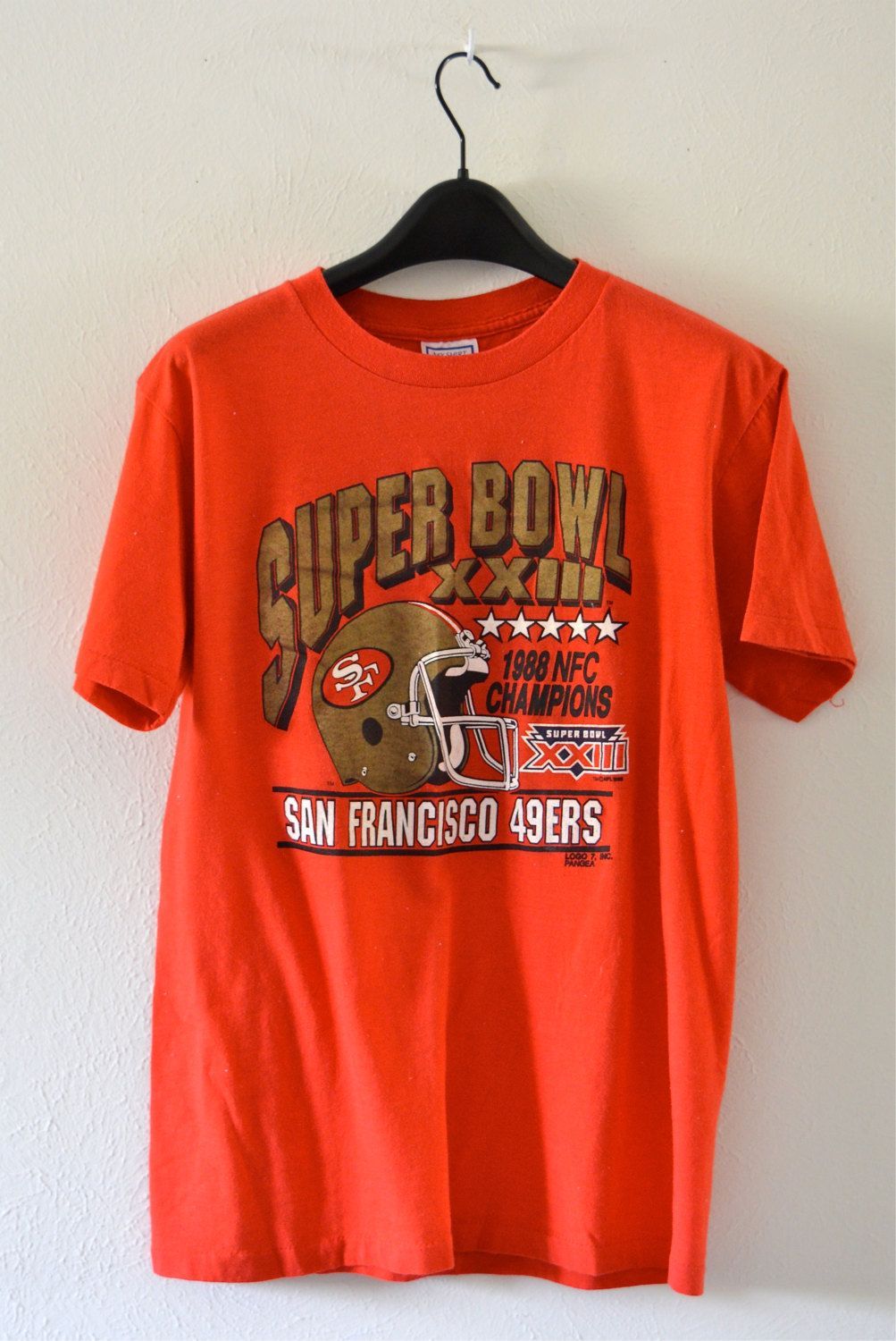 Vintage Super Bowl Xxiii 1988 Nfc Champions San Francisco 49Ers 50 50 Poly Bl Shirt