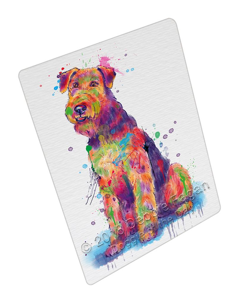 Watercolor Airedale Terrier Dog Blanket Blnkt133230