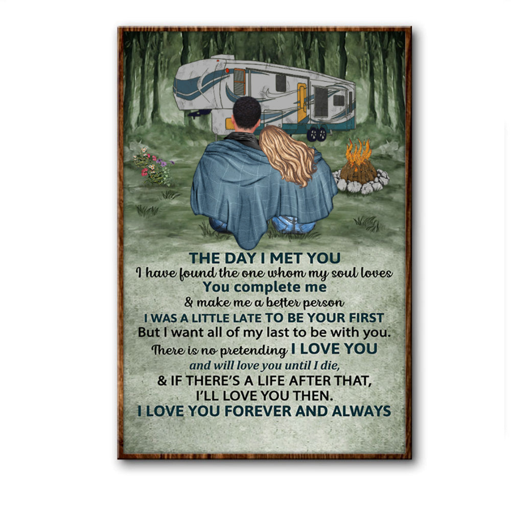 Camping Couple Love You Portrait Poster & Canvas For Spouse, Lover Home Decor Wall Art Visual Art