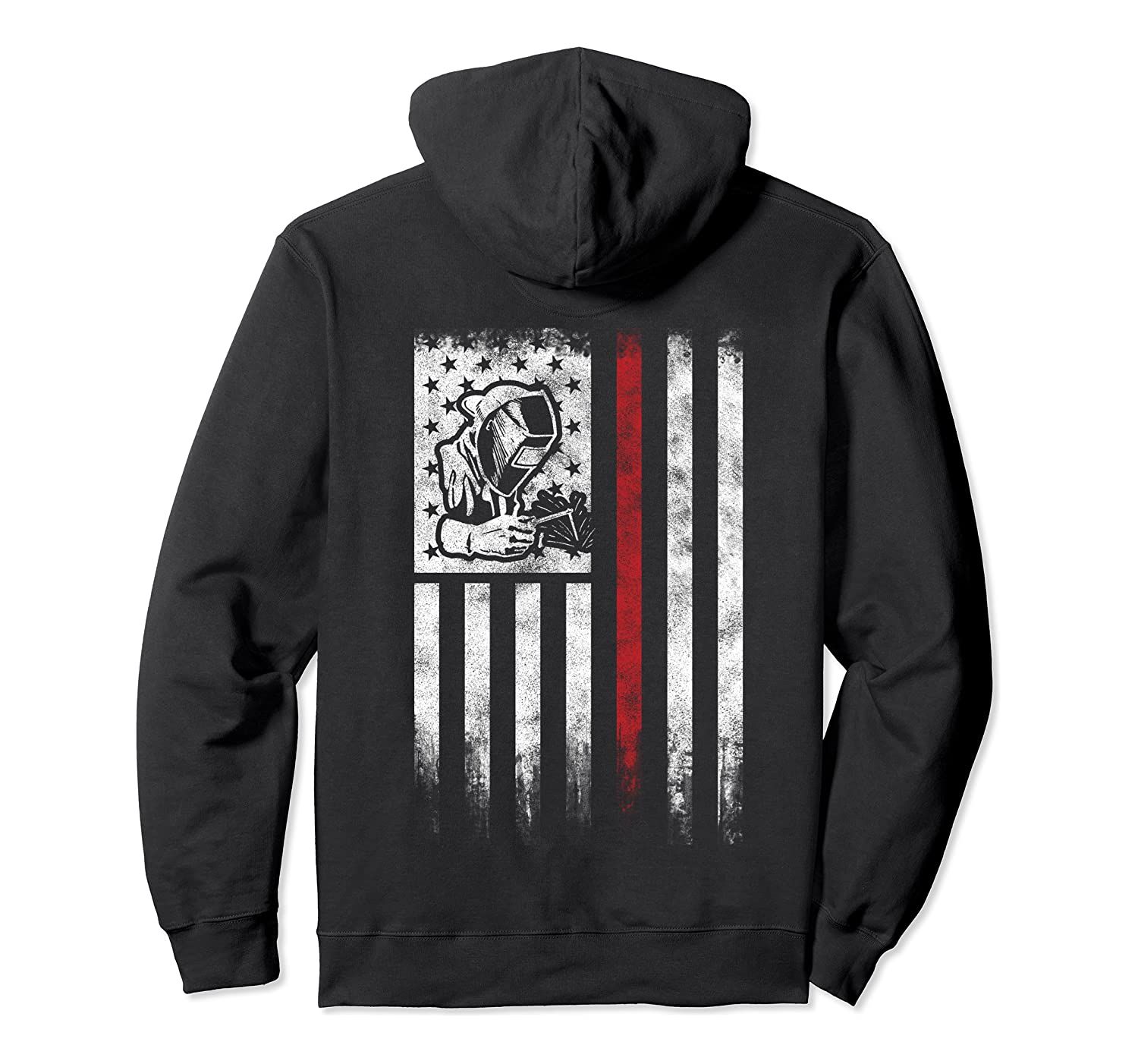 Welder Vintage USA American Flag Patriotic Welding Gift Pullover Hoodie, T-Shirt, Sweatshirt, Tank Top, Racerback, Dolman