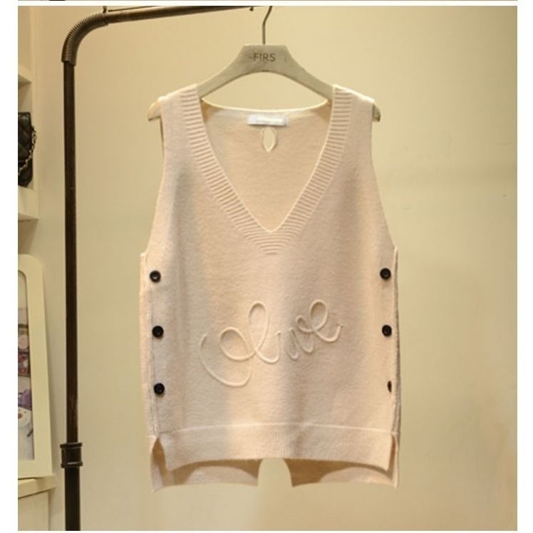 Woman Sweaters 2020 Fall V-neck Vest Women’s Button Sleeveless Sweater Femme Chandails Pull Hiver alx