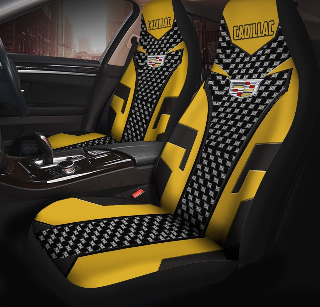 Cadillac Car Seat Covers (Set Of 2) Ver 5 (Yellow)