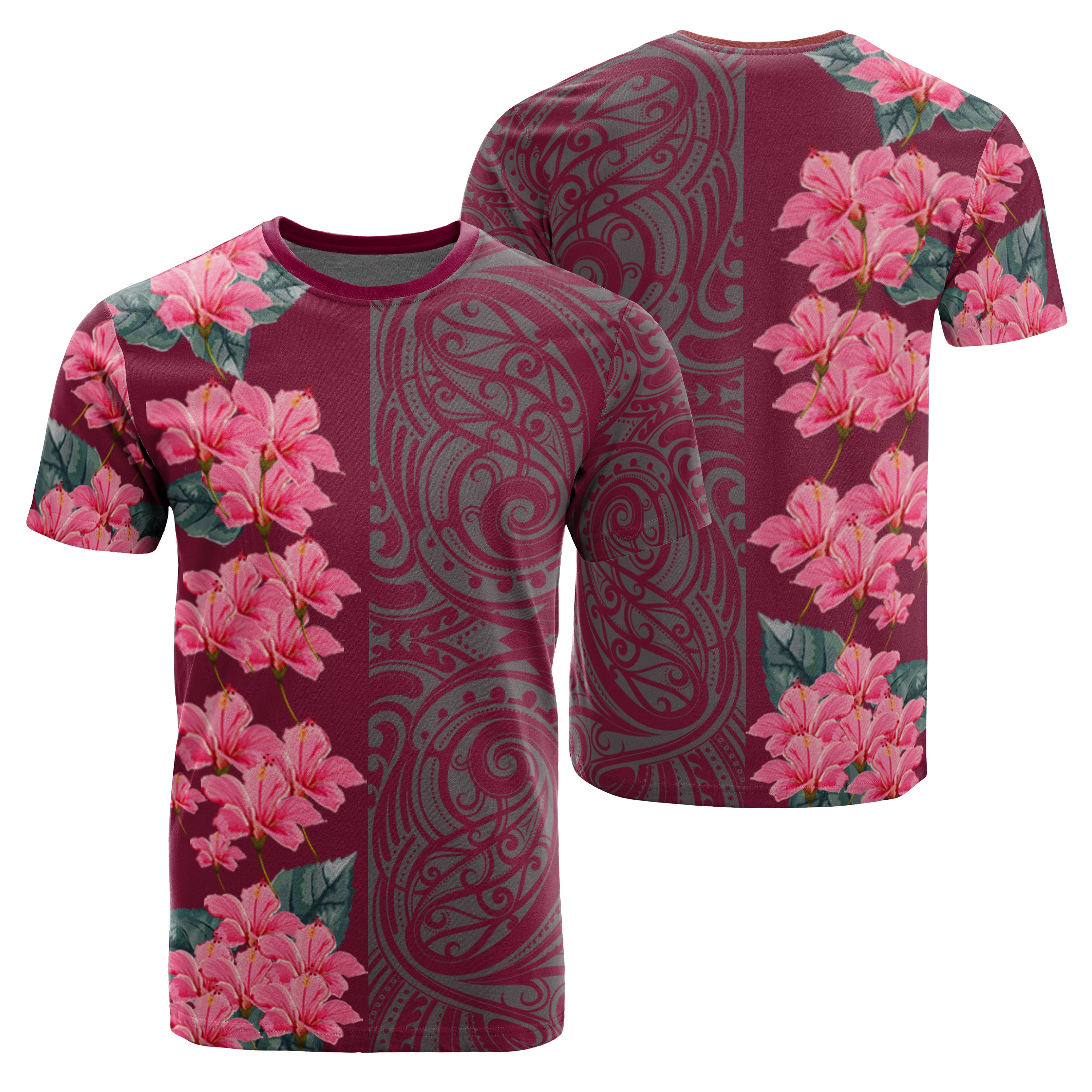 Hawaiian Hibiscus Flower Polynesian Curtis Style Pink Ah Ha83170