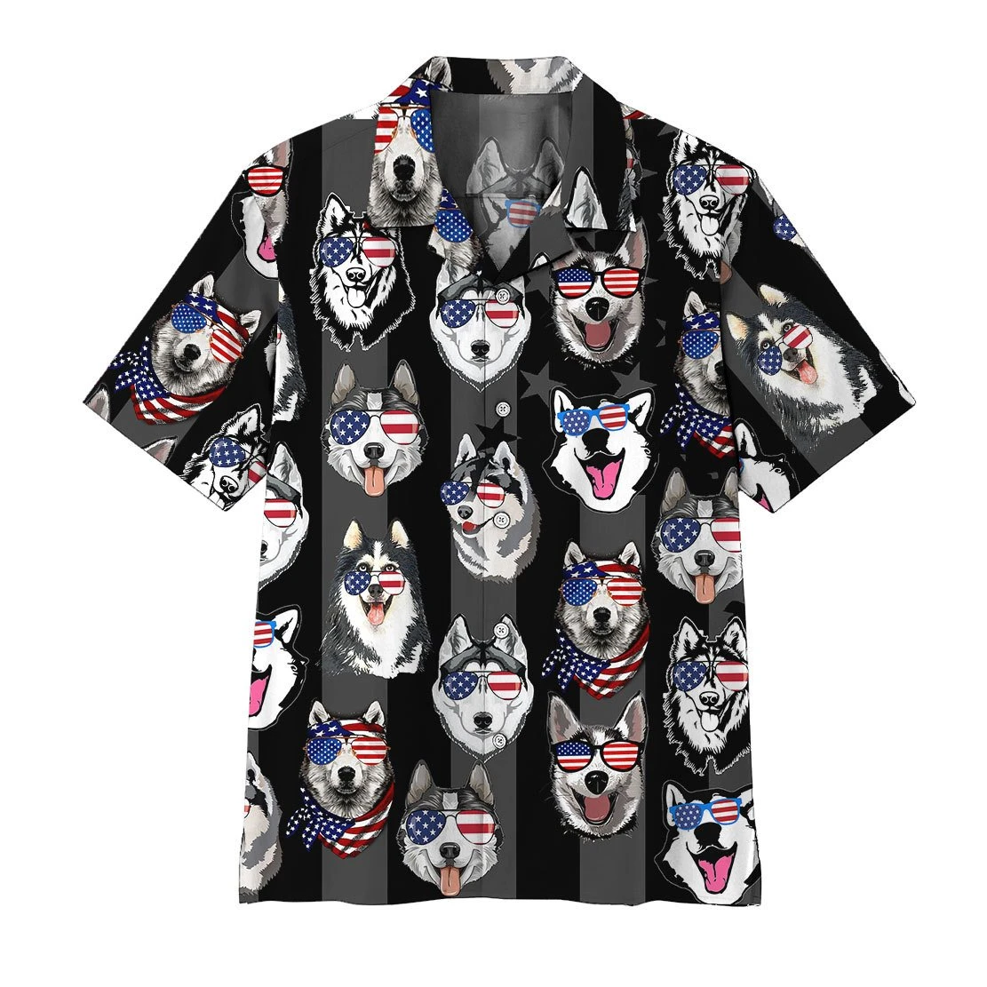 Husky American Flag Hawaii Shirt For Men Women Adult Ha89835