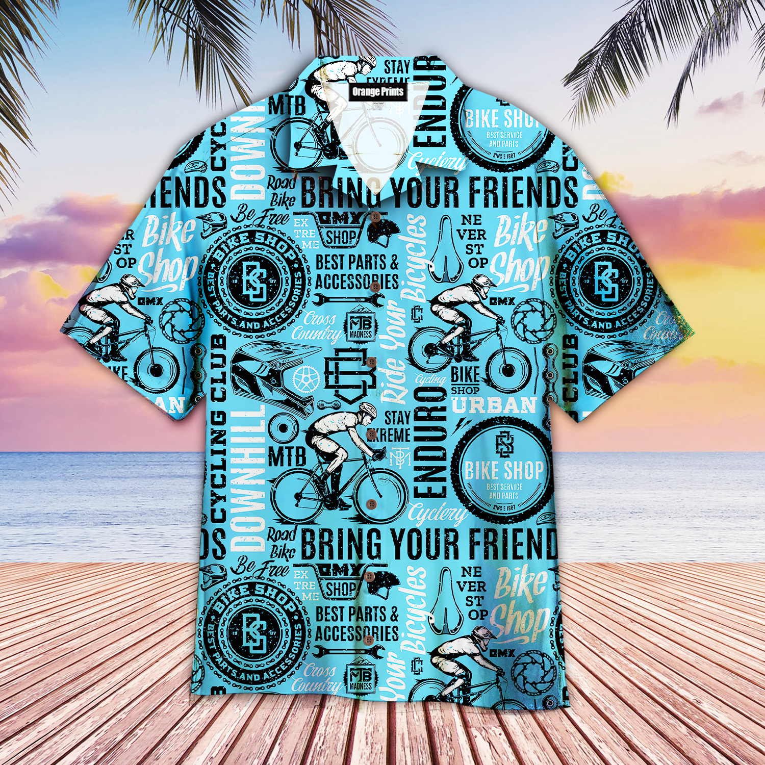 Vintage Retro Blue Bicycle Hawaii Shirt For Men Women Ha62926