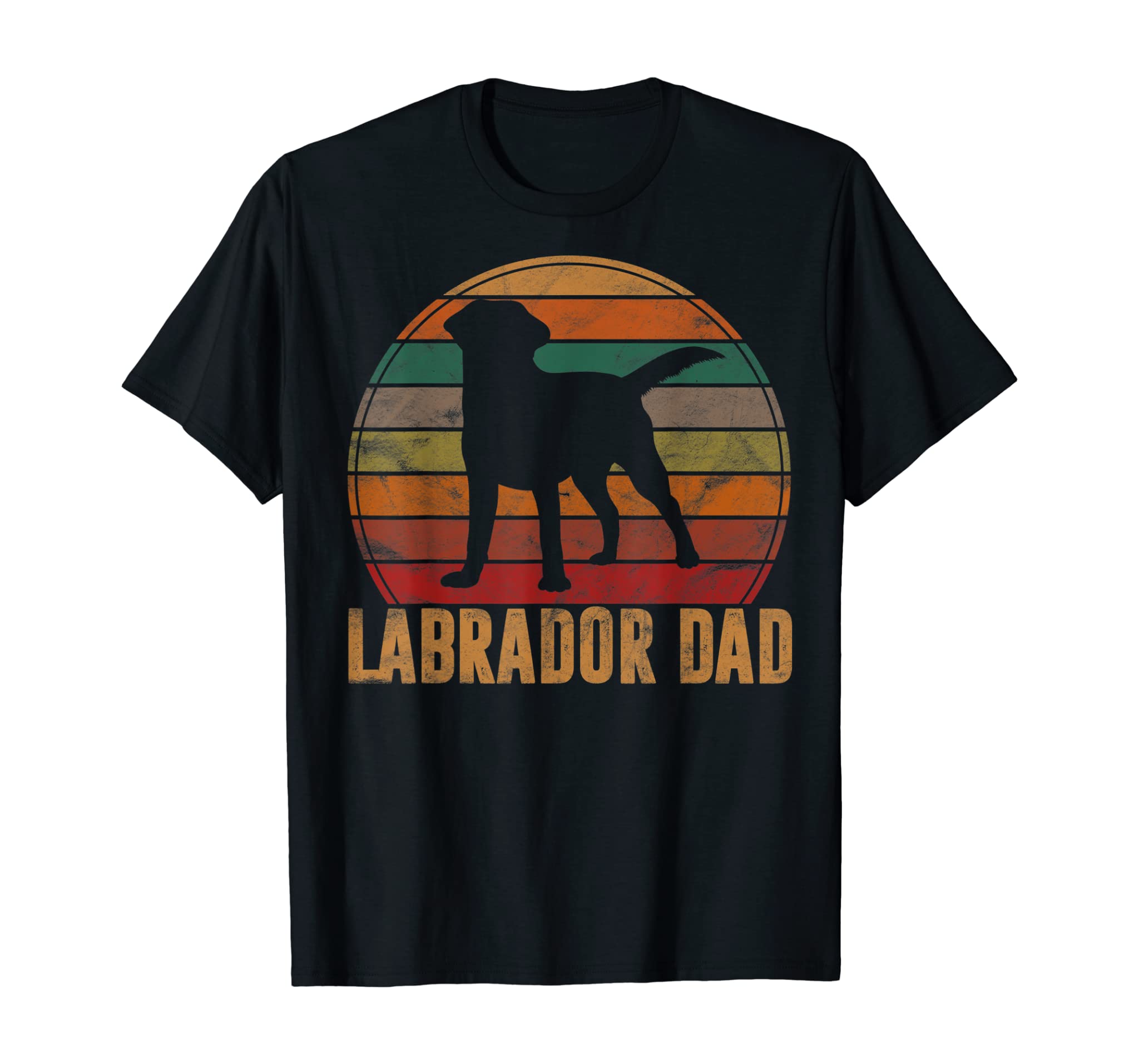 Retro Labrador Dad Gift Dog Daddy Golden Black Lab Father T-Shirt