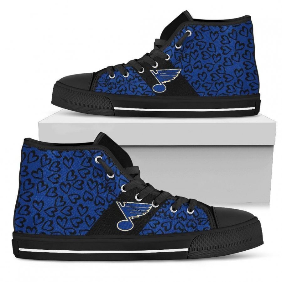 Perfect Cross Color Absolutely Nice St. Louis Blues High Top Shoes #776