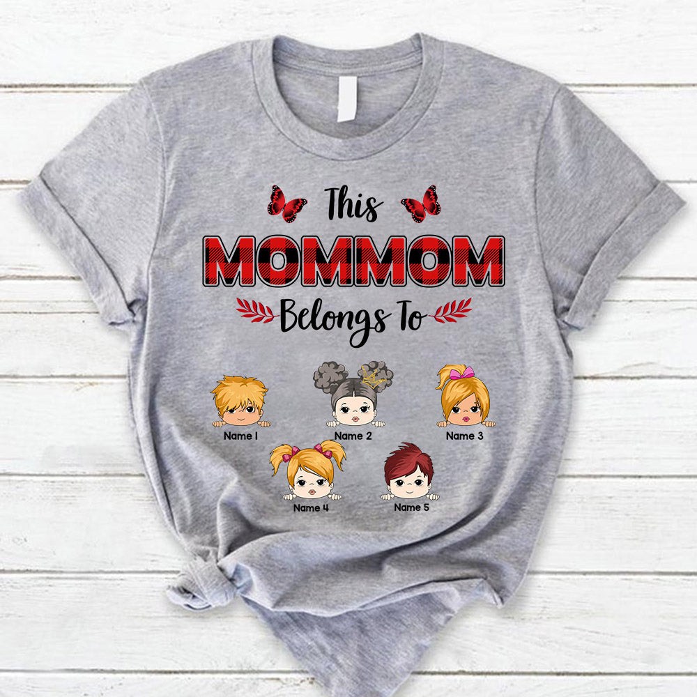 Personalized This Mommom Belongs To Grandkids Red Buffalo Leopard Shirt Funny Mommom With Grandkids Names Shirt Gift For Mommom Phts