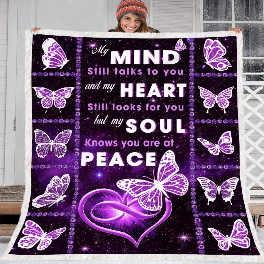 Zalooo – Fleece Blanket – BUTTERFLY – My mind still talks to you