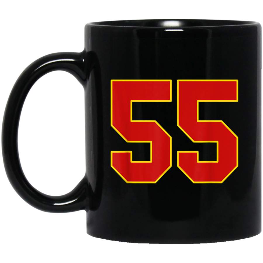 Red Number Fifty Five 55 Mug  Kansas City Football Mug