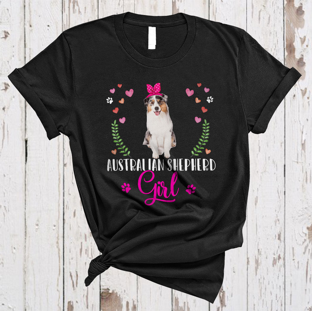 Australian Shepherd Girl Cute Cool Dog Puppy Women Mom Mama Matching Family Gifts T-Shirt