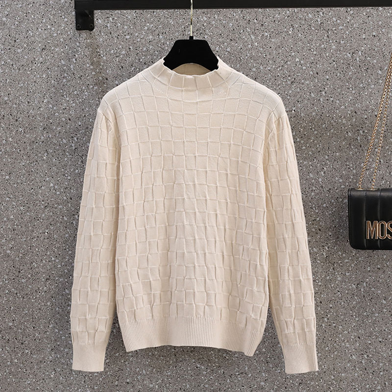 Spring Elegant Knitted Sweater Women Long Sleeve Half Turtleneck Pullover Casual Loose Sweater Jumper Pull Autumn Clothing 22744 alx