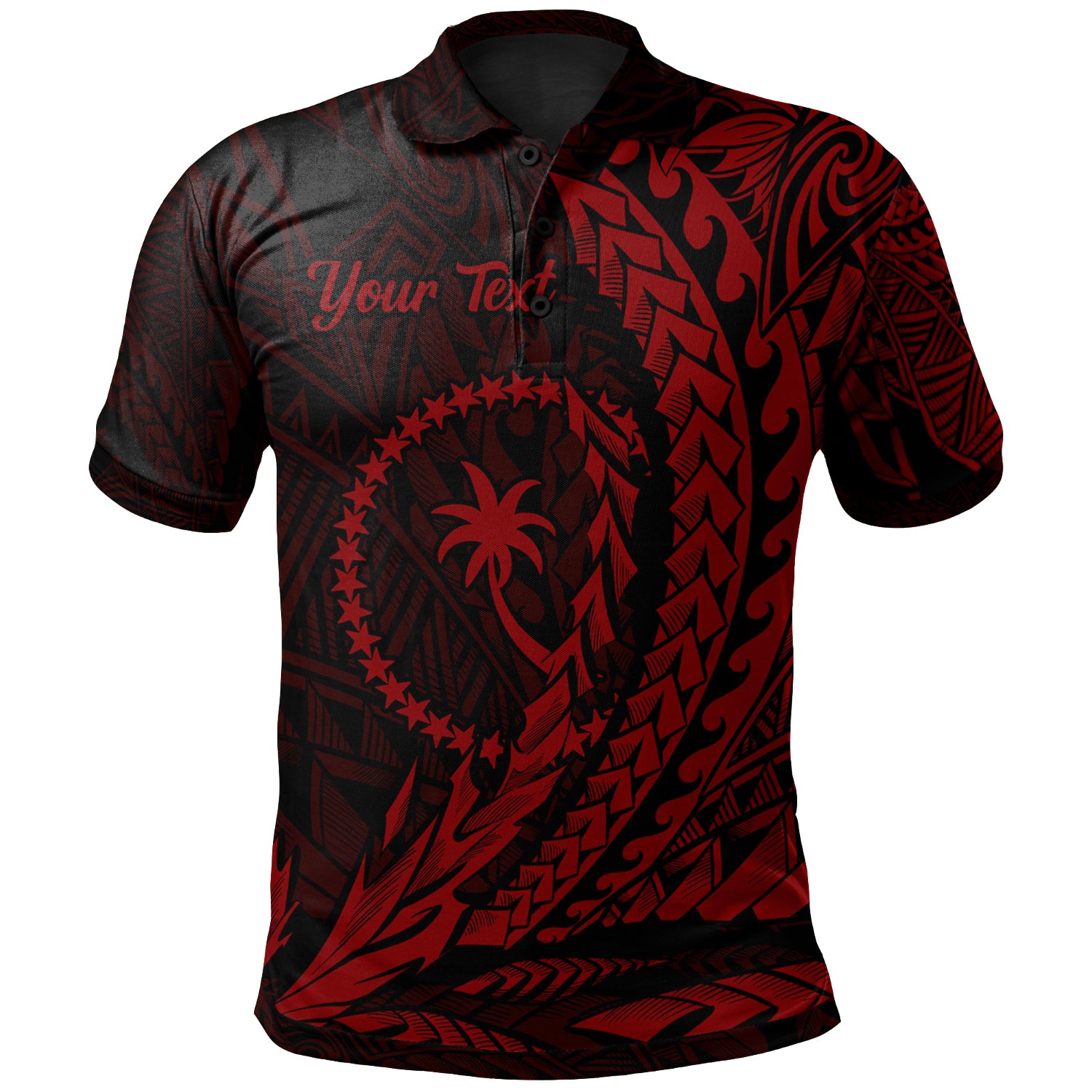 Chuuk State Polo Shirt – Red Custom Personalised Wings Style – BN01