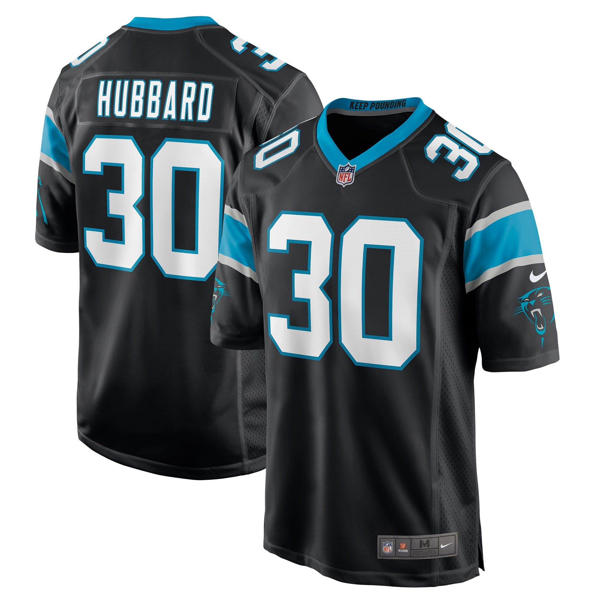 Chuba Hubbard Carolina Panthers Game Jersey – Black NFL