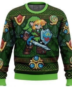 Zelda Link Green Ugly Christmas Sweater, All Over Print Sweatshirt