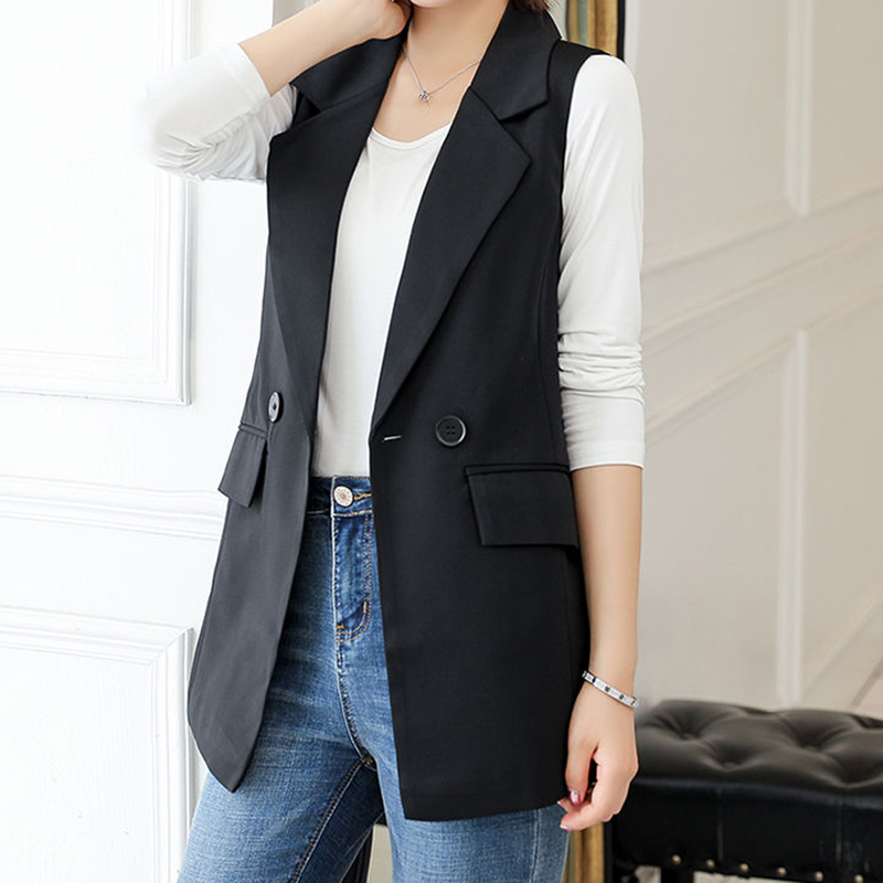 Aelegantmis Office Lady Vest Blazer Women 2022 New Fashion Loose Sleeveless Jacket Female Y2k Suit Waistcoat Coat Work OL alx