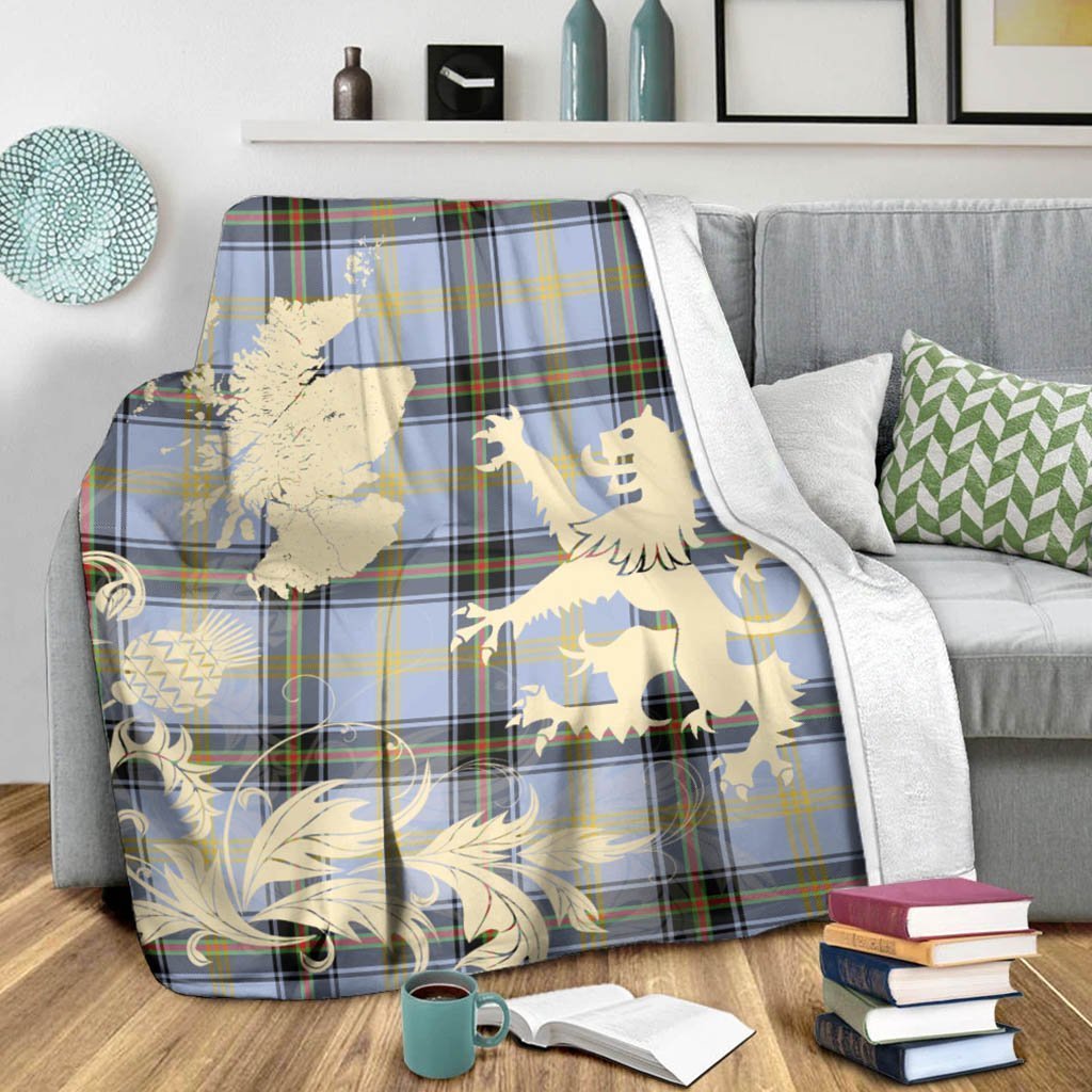 Tartan Blanket Bell Of The Borders Tartan Scotland Lion Thistle Map Plaid Blanket