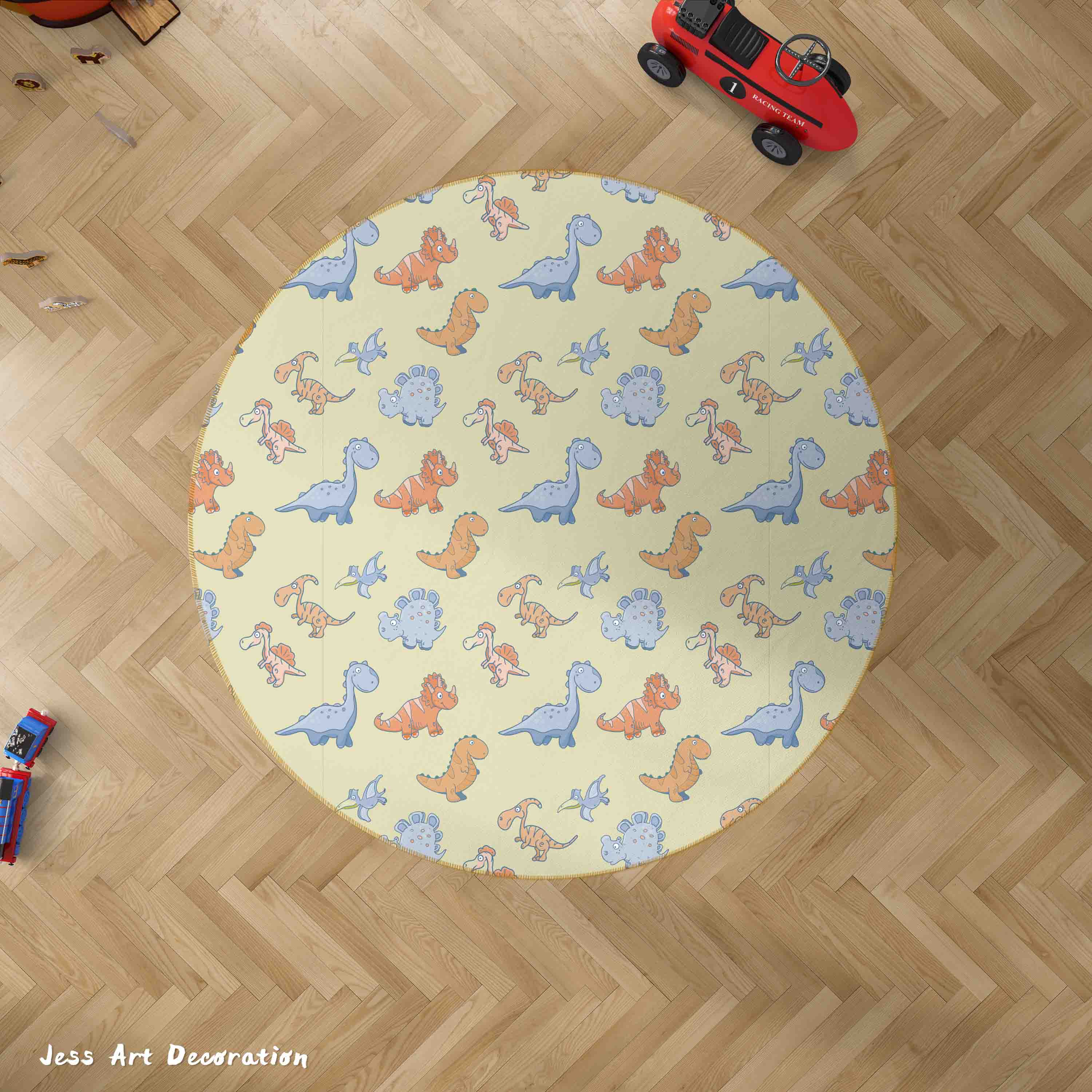 3D Cartoon Girls Unicorn Kids Pattern Non-Slip Round Rug Mat 66