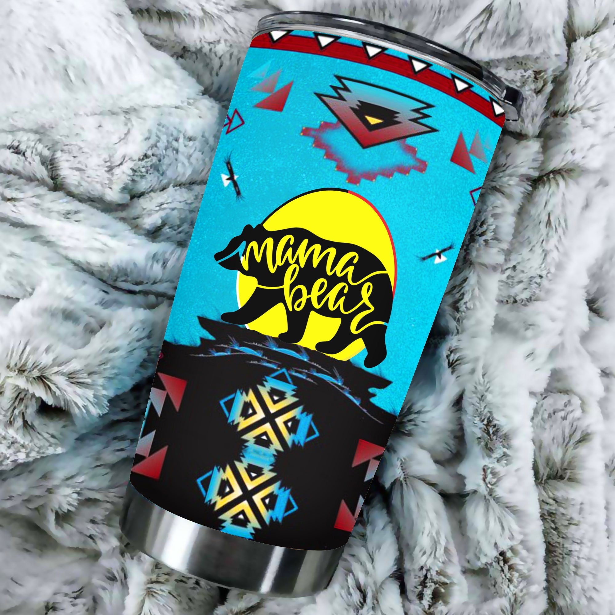 Welcomenative Mama Bear Tumbler, 3D Tumbler, All Over Print Tumbler, Native American