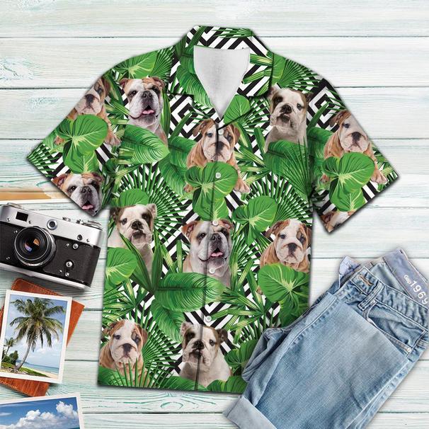 Summer Exotic Jungle Tropical Bulldog Hawaii Shirt For Men Women Adult Ha58626