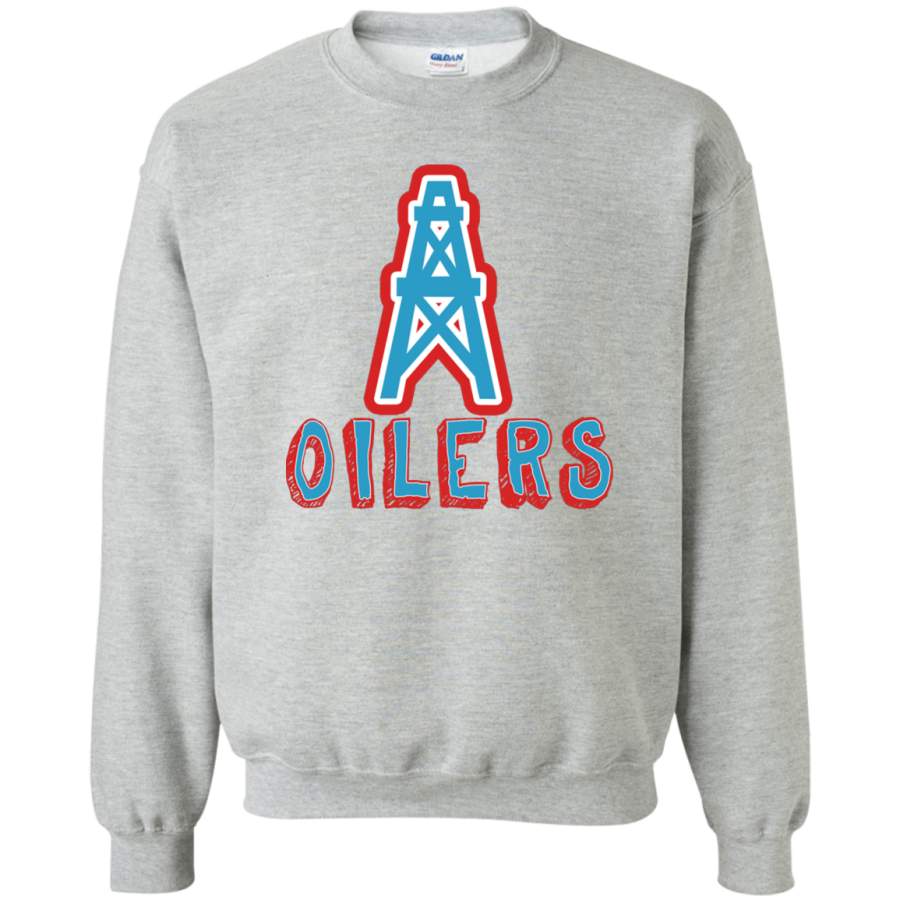 AGR Houston Oilers Crewneck Pullover Sweatshirt