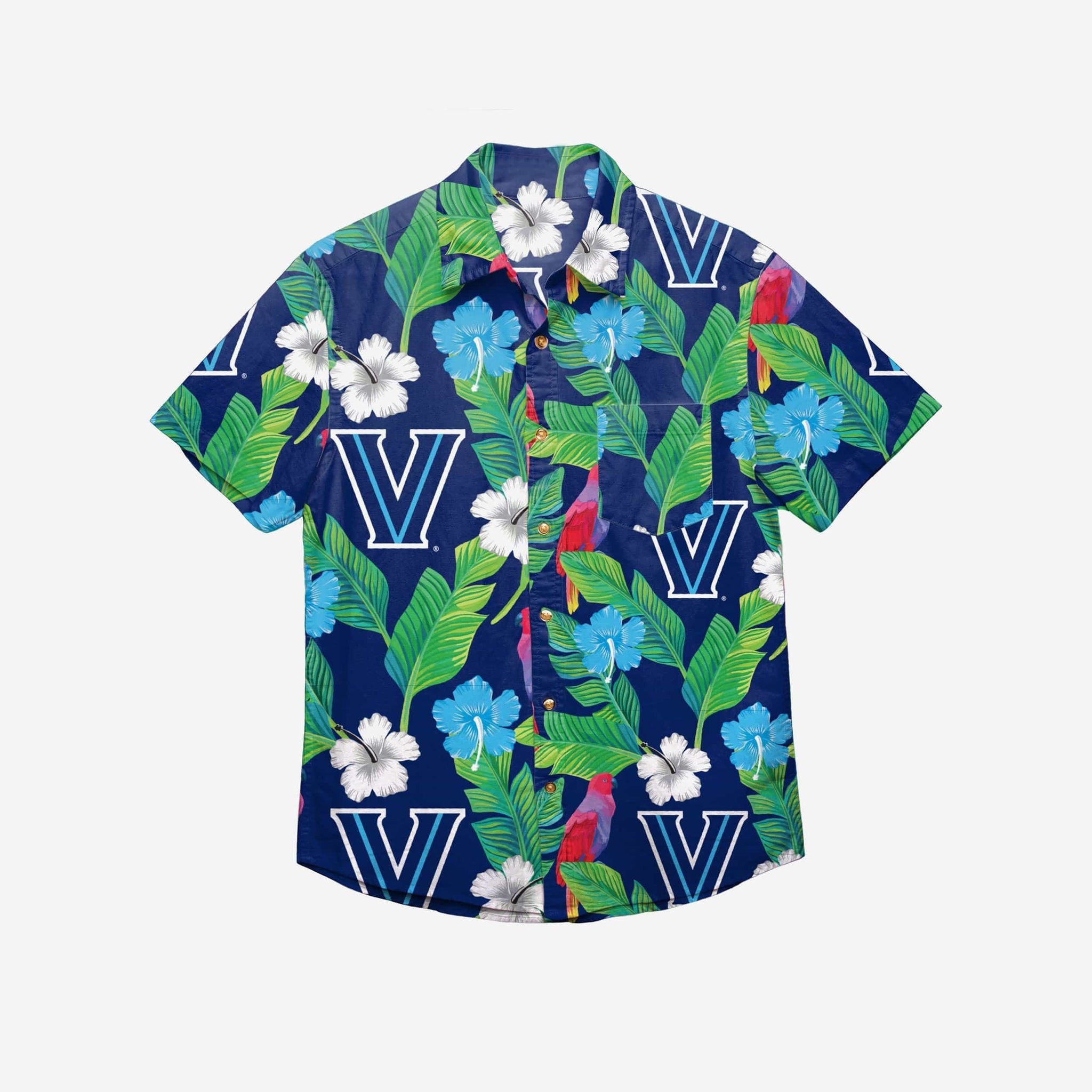 Villanova Wildcats Floral Button Up Hawaii Shirt Ha80839