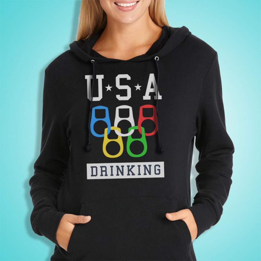 Usa Drinking Team Funny Olympics Party Beer Pong Alcohol Vodka Women’S Hoodie