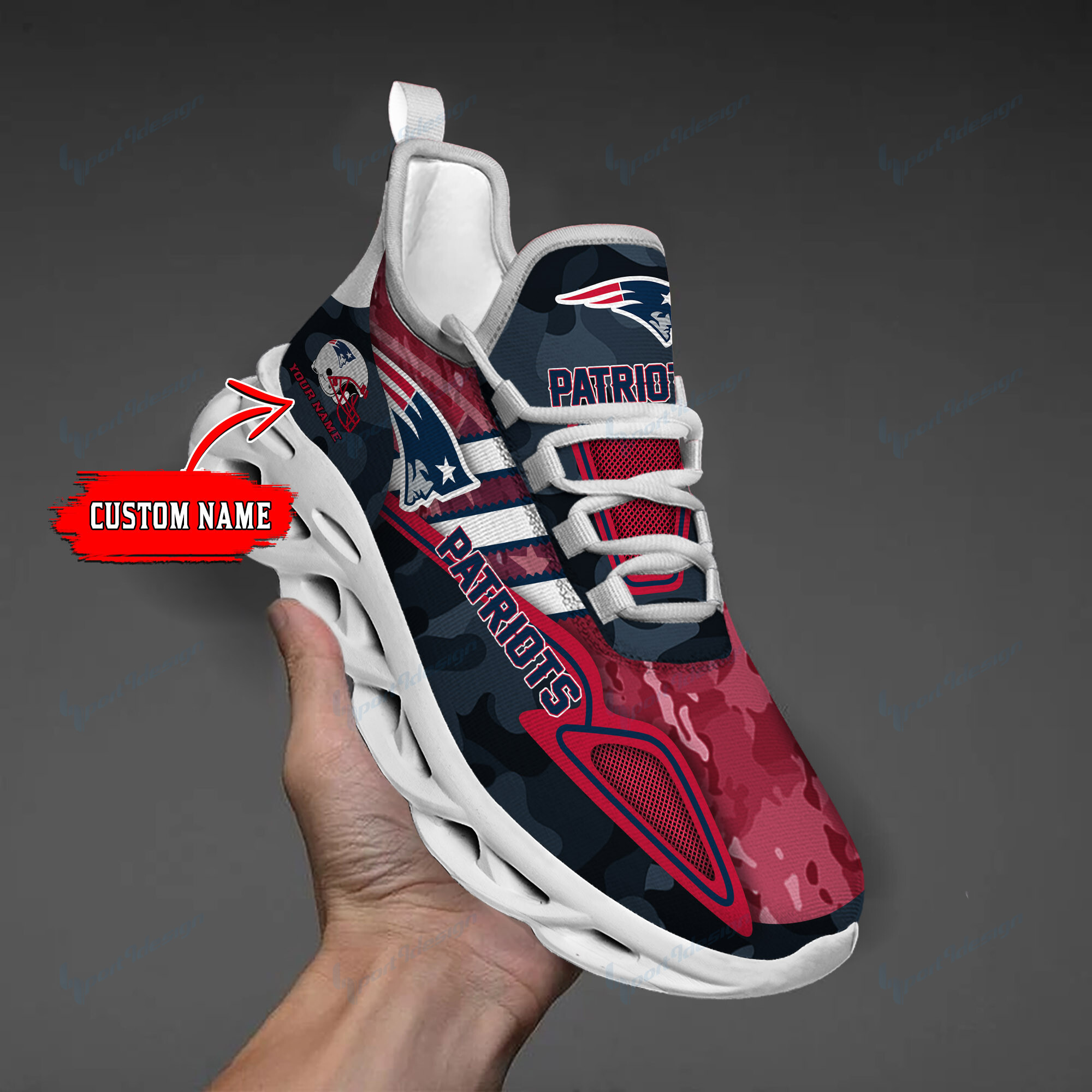 New England Patriots Personalized Yezy Running Sneakers Bb250