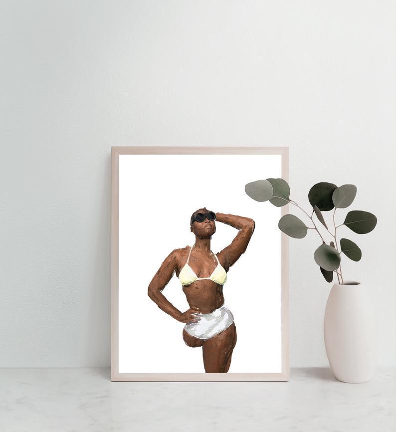 Black Girl Wall Art, Disabled Woman, Feminist Wall Art, Amputee Print
