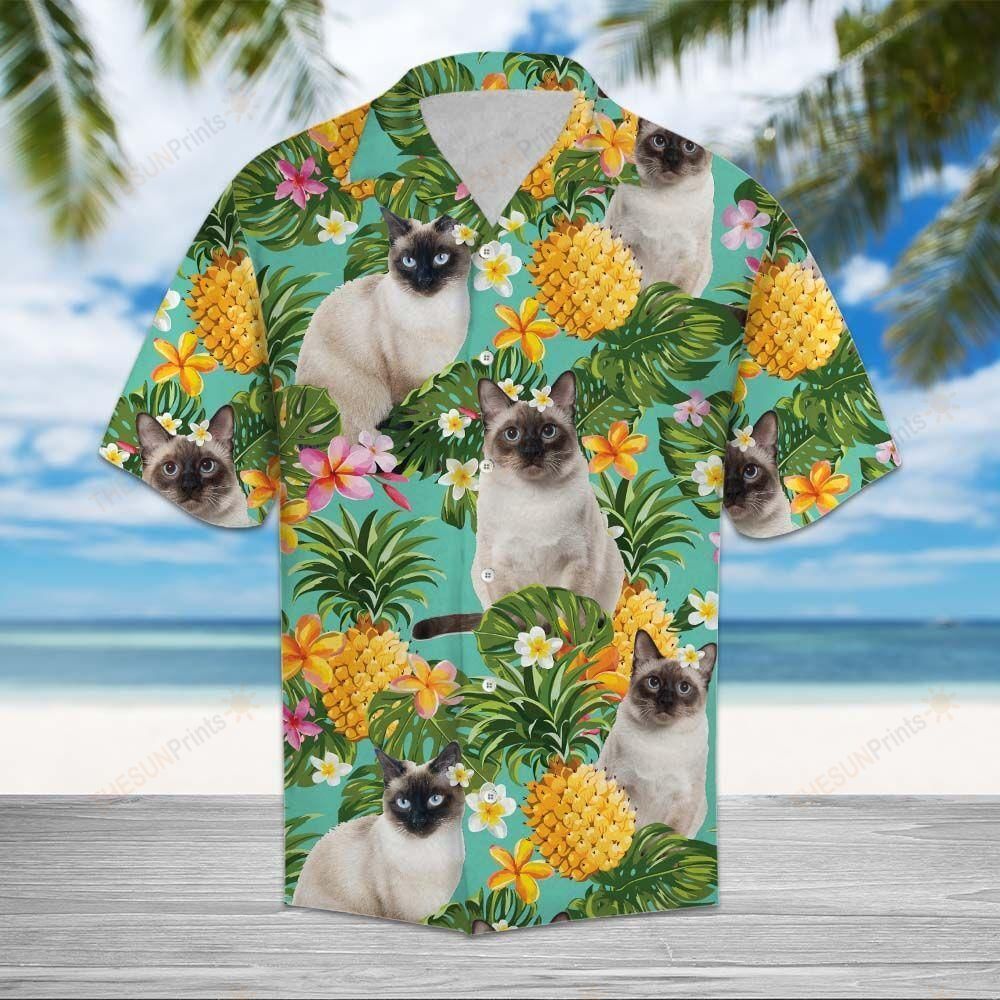 Tropical Pineapple Siamese Hawaiian Shirt Ha29297