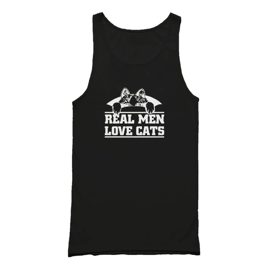 Real Men Love Cats Kitty Cat Pet Animal Art Cute Killercool Graphic Tank Top