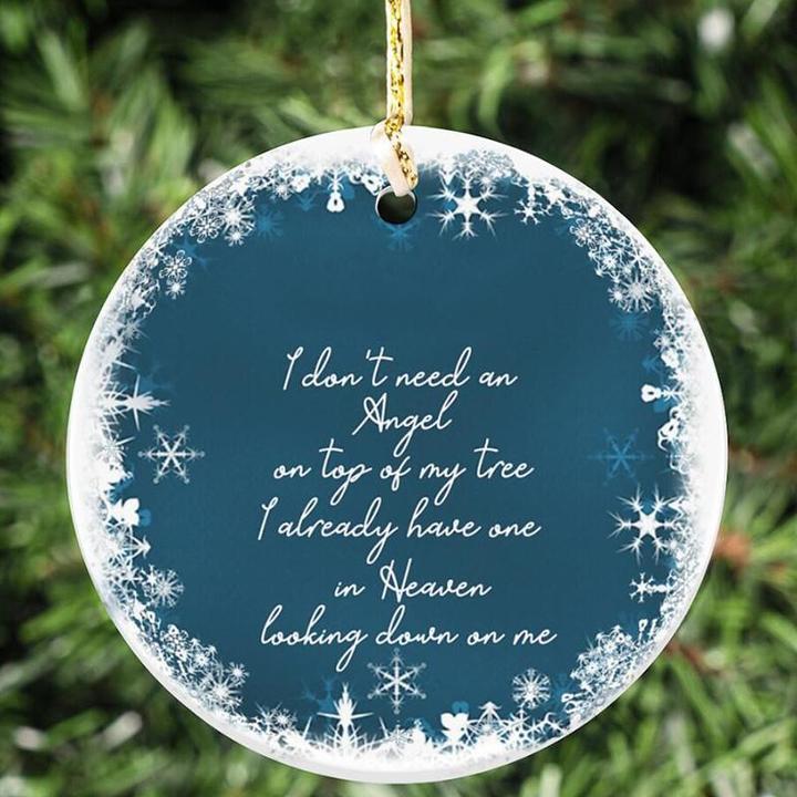 I Already Have One In Heaven Looking Down On Me Circle Ceramic Ornament Porcelain Ceramic Home Decorations Ornament Pendant Christmas Tree Gift For Family Memorial Gift