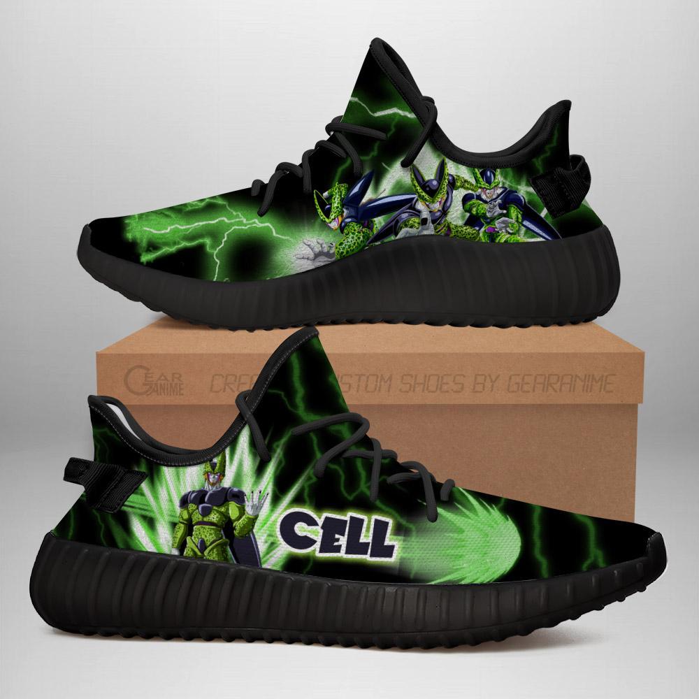 Cell Yeezy Shoes Dragon Ball Z Anime Sneakers Fan TT04