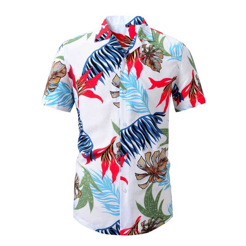 Leaves White Unique Design Unisex Hawaii Shirt For Men And Women Ha1616