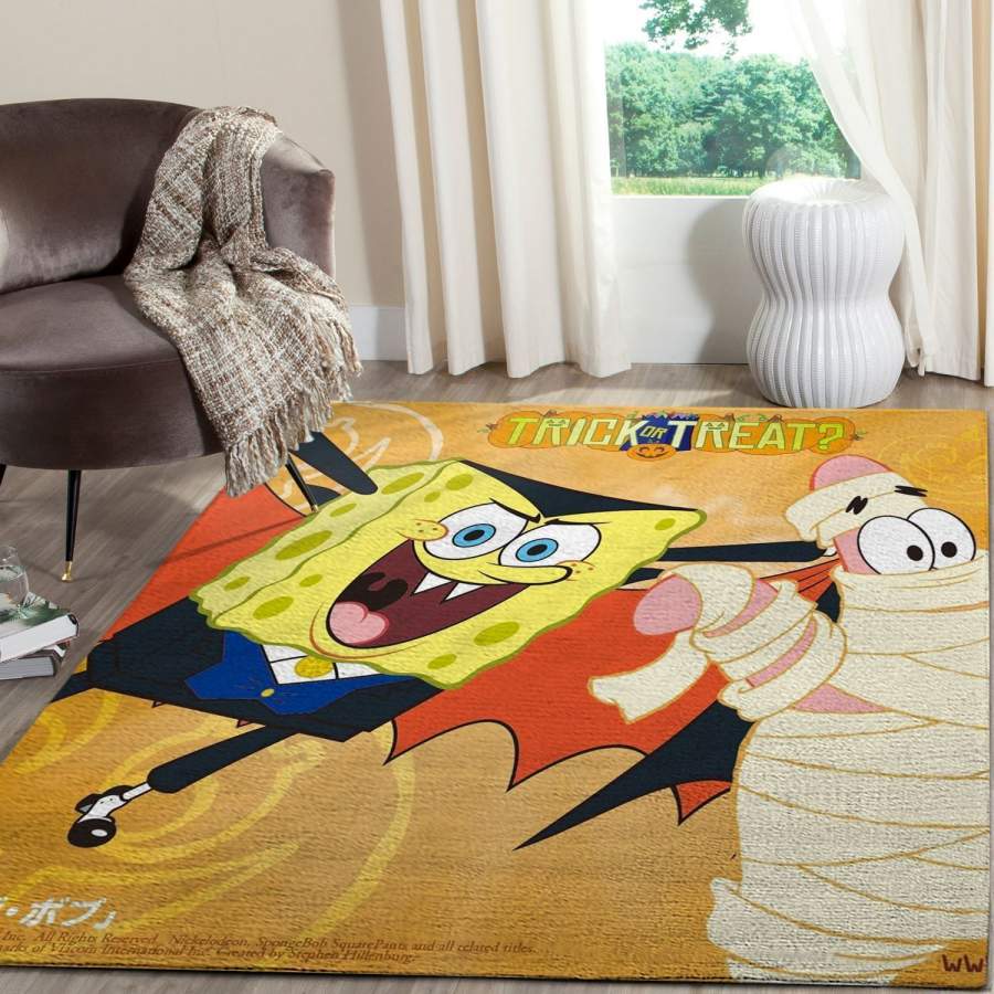 Spongebob Halloween Funny FN060212 Cartoon Area Rugs Living Room Carpet Custom Floor Home Decor