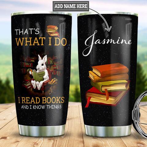 Rabbit Book Personalized Stainless Steel Tumbler, Personalized Tumblers, Tumbler Cups, Custom Tumblers