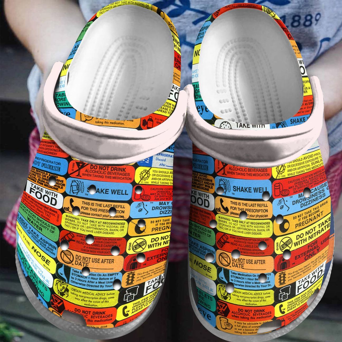 Pharmacy Labels Personalized Clog, Custom Name, Text, Color, Number Fashion Style For Women, Men, Kid, Print 3D