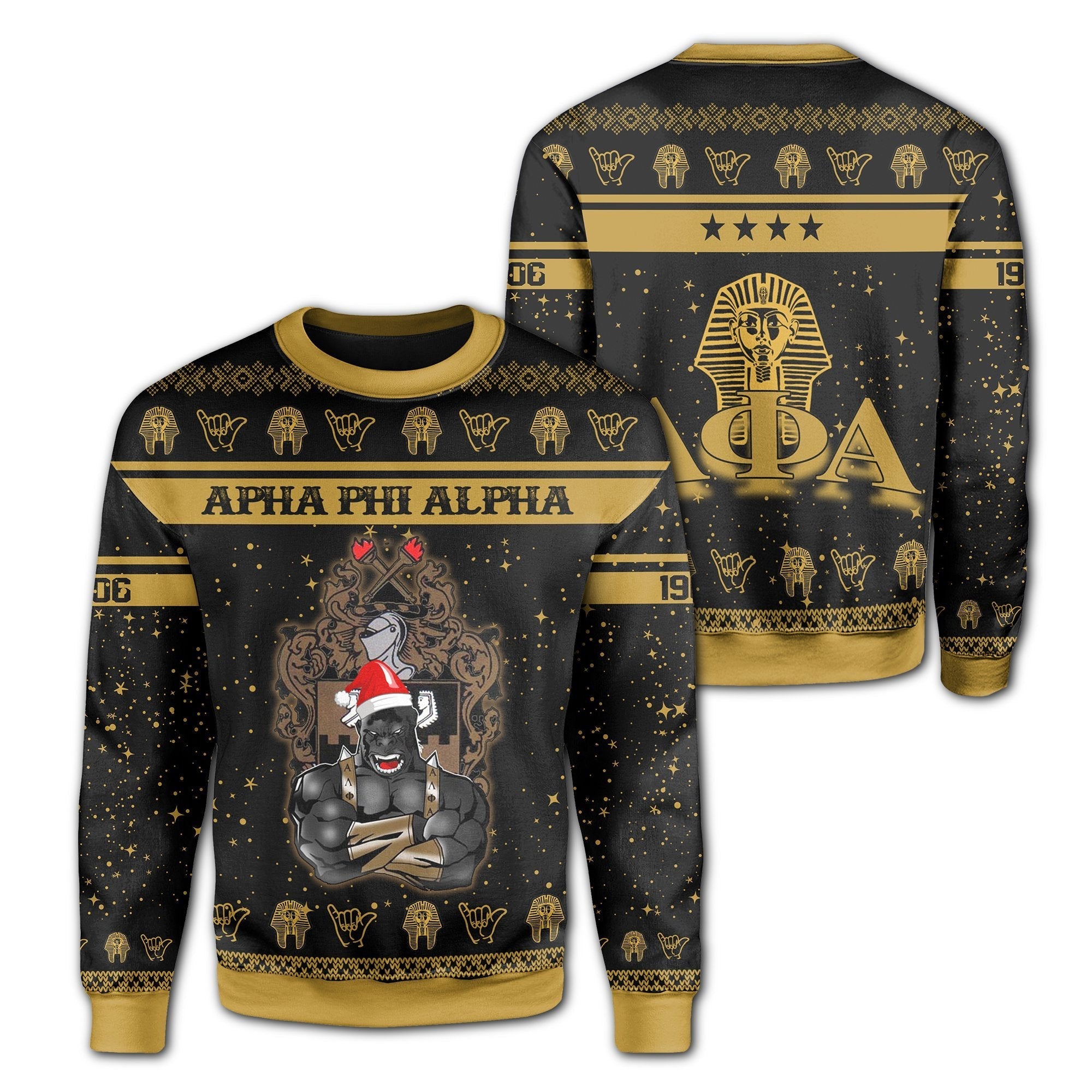 Fraternity Sweatshirt – Alpha Phi Alpha Ape Christmas Sweatshirt