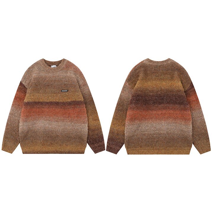 Retro Gradient Striped Sweater