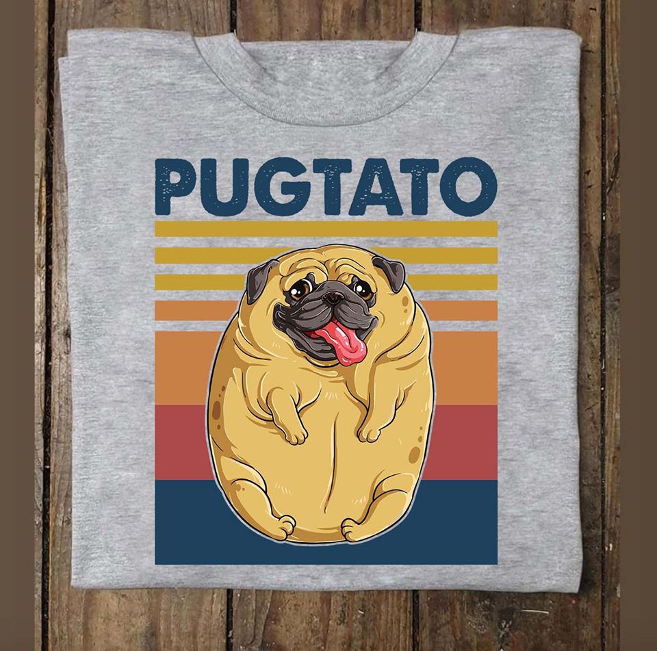 Cute Fat Pug Pugtato Cotton T-Shirt